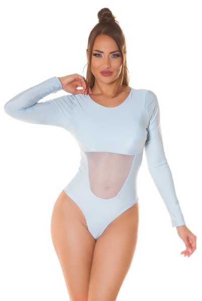 Koucla Sexy Koucla Body Mit Netzeinsatz Und Langem Arm