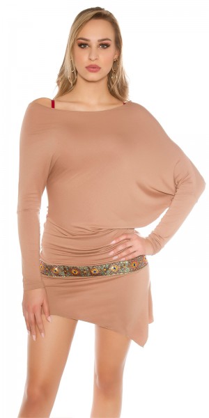 Koucla Sexy KouCla Boho Fledermaus Minikleid asymmetrisch