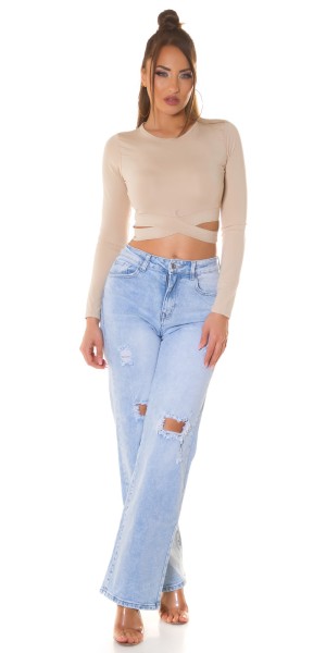 Koucla Sexy Koucla Crop Top Mit Cut Outs Und Langem Arm