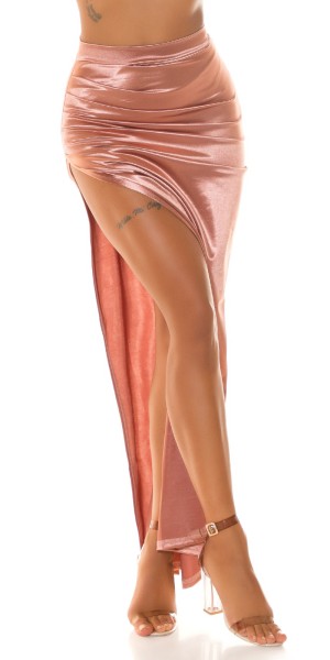 Koucla Sexy Koucla Drapierter Maxirock Im Satin Look