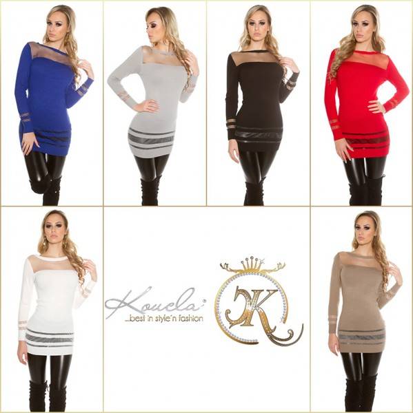 Koucla Sexy KouCla Feinstrick Longpulli Mit Sexy Einblick