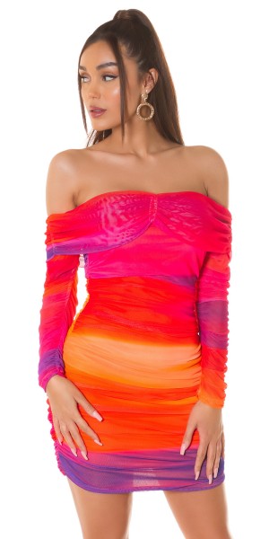 Koucla Sexy Koucla Gerafftes Schulterfreies Minikleid