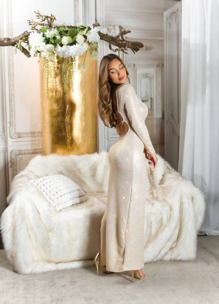 Koucla Sexy Koucla Glitzer Maxikleid Mit Kettendetails