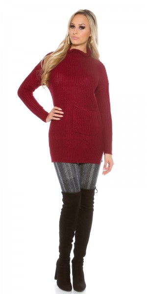 Koucla Sexy KouCla Grobstrick Rollkragen Pulli Mit Tasche