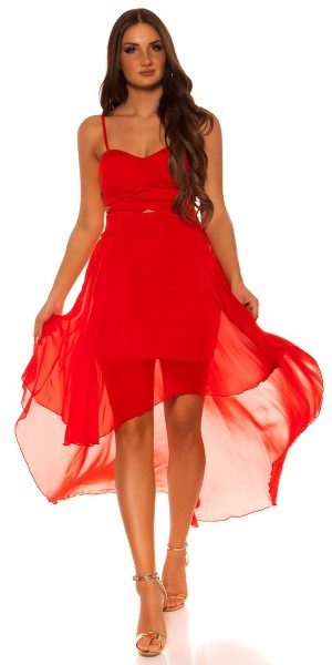 Koucla Sexy KouCla Highlow Trägerkleid mit sexy Einblick