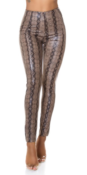 Koucla Sexy Koucla Highwaist Kunstlederhose Snake Print