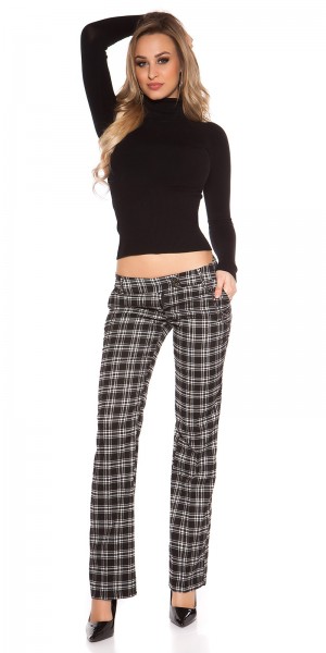 Koucla Sexy KouCla Karo-Hose Mit Glitzer Und Ketten