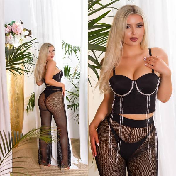 Koucla Sexy Koucla Korsagen Crop Top Mit Glitzerfäden