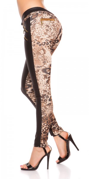 Koucla Sexy KouCla Kunstleder/Stoff Mix-Hose Mit Zipp