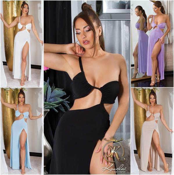 Koucla Sexy Koucla Maxikleid Mit Beinschlitz Und Cut Outs