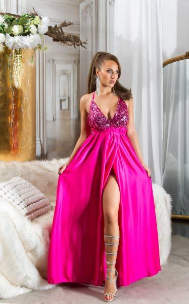 Koucla Sexy Koucla Maxikleid Mit Pailetten & Beinschlitz