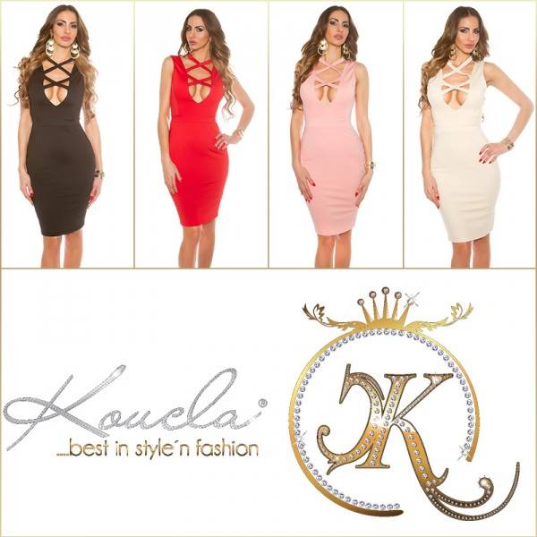 Koucla Sexy KouCla Neck Midikleid Mit Sexy Dekolleté