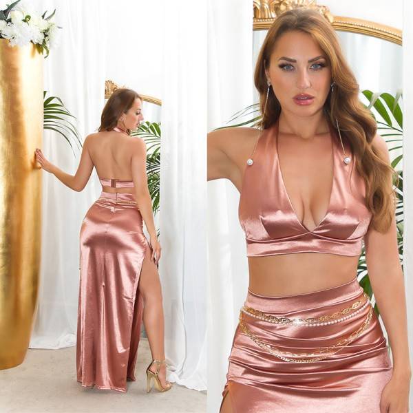 Koucla Sexy Koucla Neckholder Crop Top Im Satin Look