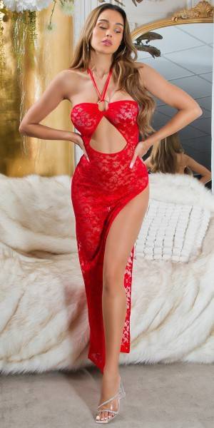 Koucla Sexy Koucla Neckholder Kleid aus Spitze / Cover-Up