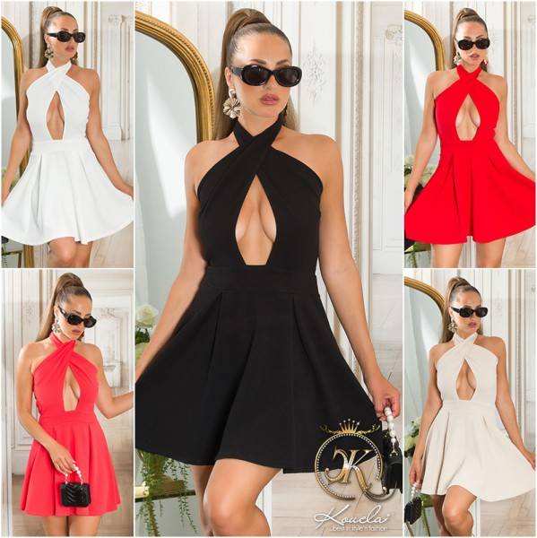 Koucla Sexy KouCla Neckholder Minikleid Glockenrock