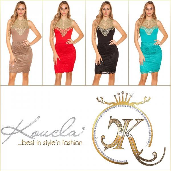 Koucla Sexy KouCla Neckholder Minikleid + Häkel & Spitze