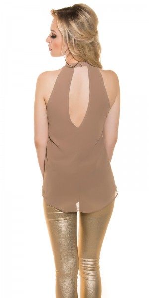 Koucla Sexy Koucla-Neckholder-Top Mit Kette& Fransen