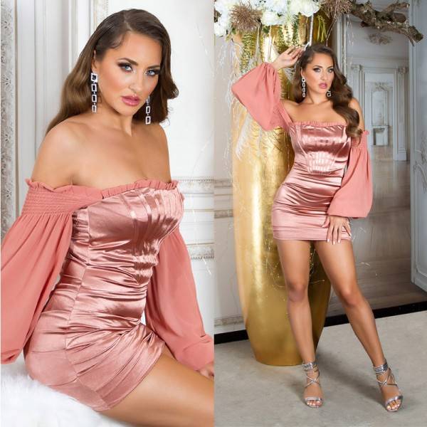 Koucla Sexy Koucla Off-Shoulder Satinlook Minikleid