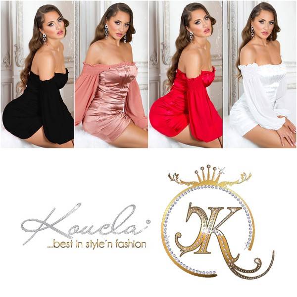 Koucla Sexy Koucla Off-Shoulder Satinlook Minikleid