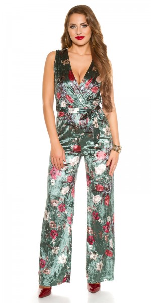 Koucla Sexy KouCla Overall in Samtlook mit Blumendruck