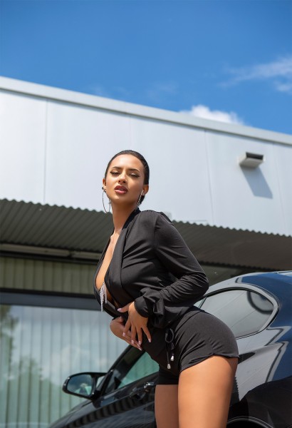 Koucla Sexy KouCla Overall Mit Kette Tiefer V-Ausschnitt