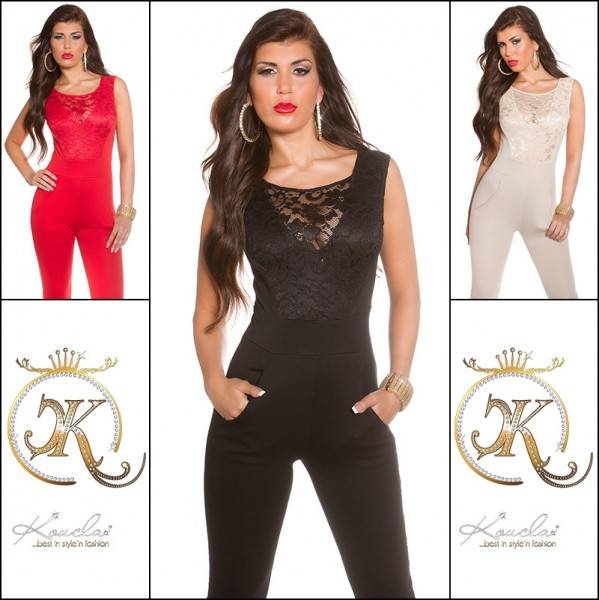 Koucla Sexy KouCla Overall Mit Sexy Spitze Am Dekolletté