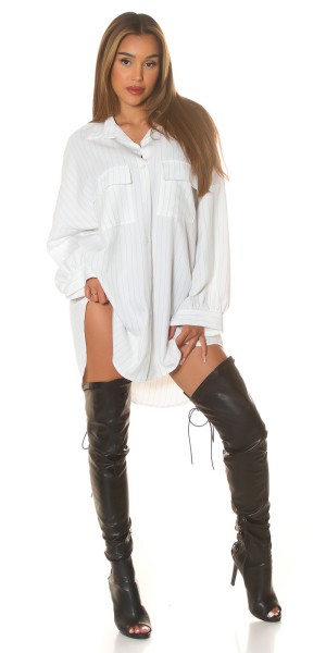 Koucla Sexy Koucla Oversize Hemdkleid Mit Nadelstreifen