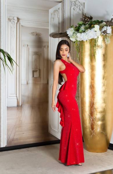 Koucla Sexy KouCla Party Glitzerkleid Mit Schösschen