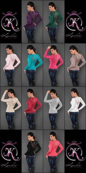 Koucla Sexy KouCla Pulli Mit Puffärmeln Und Stickerei