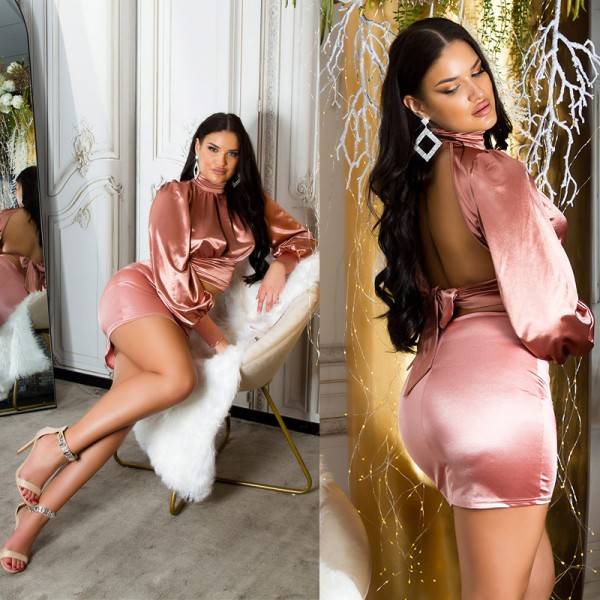 Koucla Sexy Koucla Satin Look Party Top Total Rückenfrei!