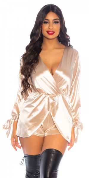 Koucla Sexy Koucla Satinlook Jumpsuit Offen Am Ärmeln