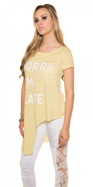 Koucla Sexy KouCla Shirt Asymmetrisch "Sorry I M Late"