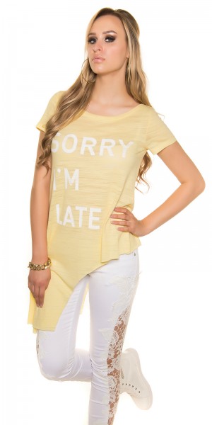 Koucla Sexy KouCla Shirt Asymmetrisch "Sorry I M Late"