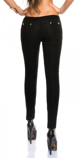 Koucla Sexy KouCla Skinny Hose In Lederlook Mit Skulls