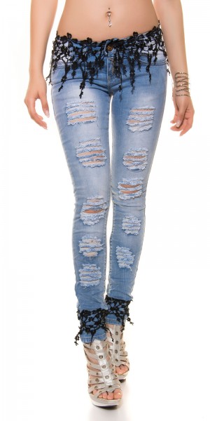 Koucla Sexy KouCla Skinny Jeans destroyed look + Spitze