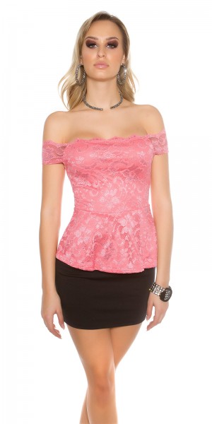 Koucla Sexy KouCla Spitzen Latina Top Mit Schösschen