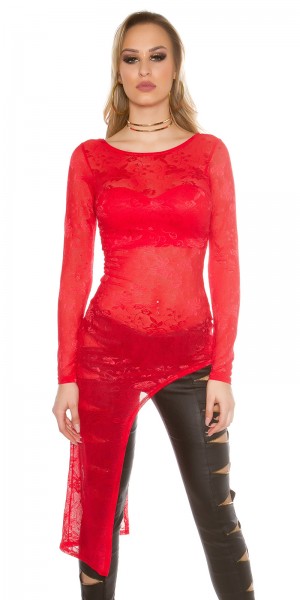 Koucla Sexy Koucla-Spitzenlangarmshirt Mit Schnürung