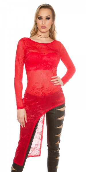 Koucla Sexy Koucla-Spitzenlangarmshirt mit Schnürung