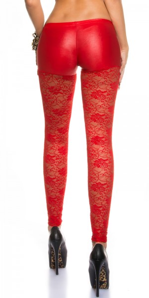 Koucla Sexy KouCla Spitzenleggings Mit Reißverschluss