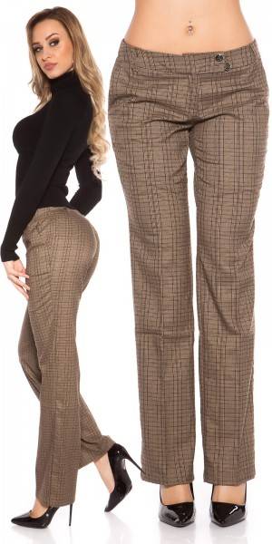 Koucla Sexy KouCla Stoffhose im Karolook mit Glitzer