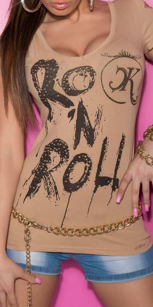 Koucla Sexy KouCla T-Shirt "Rock n Roll" m. Zip u. Rissen