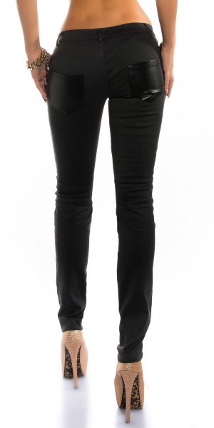 Koucla Sexy KouCla Treggings Mit Lederlook Applikation