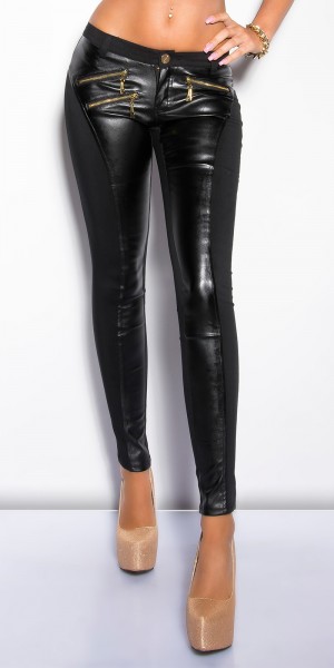 Koucla Sexy KouCla Treggings Mit Lederlook Applikation