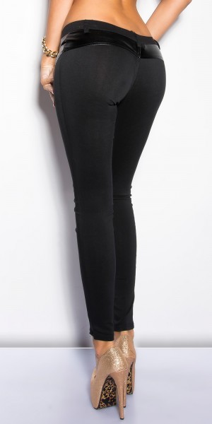 Koucla Sexy KouCla Treggings Mit Lederlook Applikation