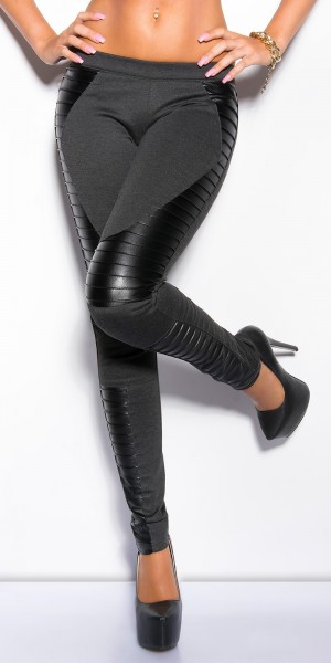 Koucla Sexy KouCla Treggings Mit Lederlookapplikation