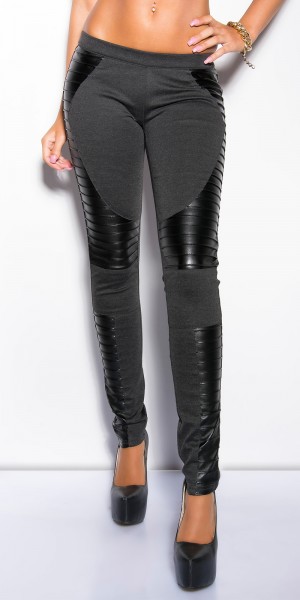 Koucla Sexy KouCla Treggings Mit Lederlookapplikation