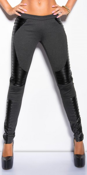 Koucla Sexy KouCla Treggings Mit Lederlookapplikation