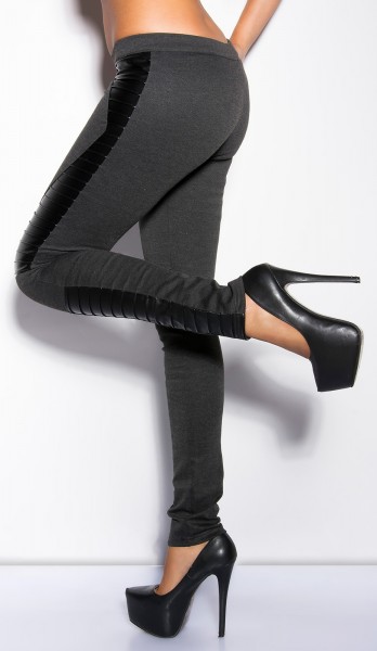Koucla Sexy KouCla Treggings Mit Lederlookapplikation