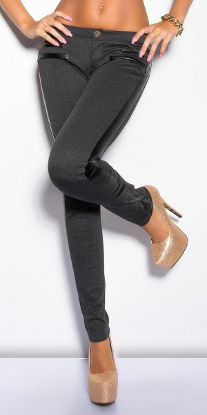 Koucla Sexy KouCla Treggings mit Lederlookapplikation
