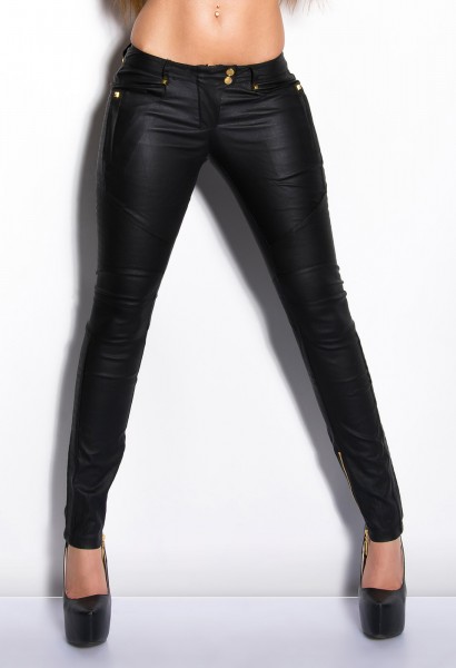 Koucla Sexy KouCla Treggings Mit Nieten Und Lederlook